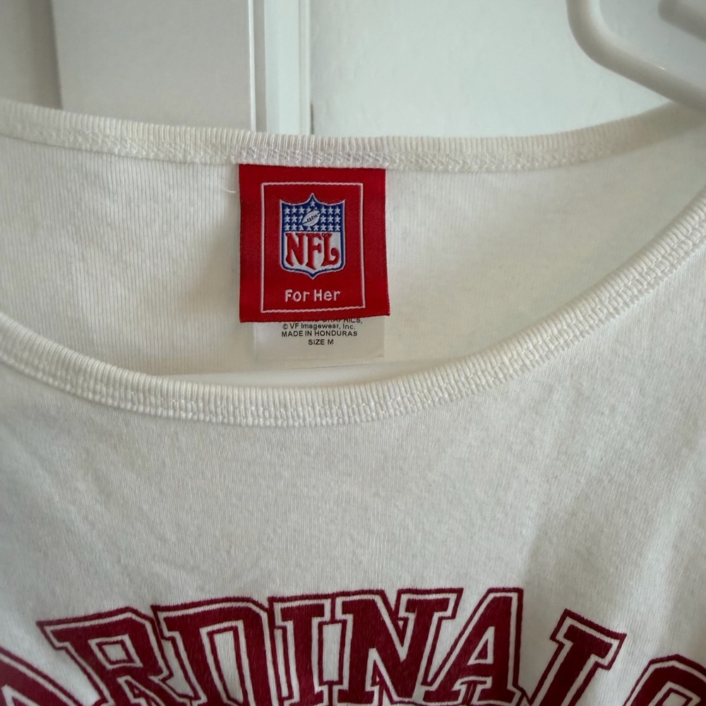 NFL Cardinals ladies Long Sleeve Tee in White and Red - Picture 2 of 2